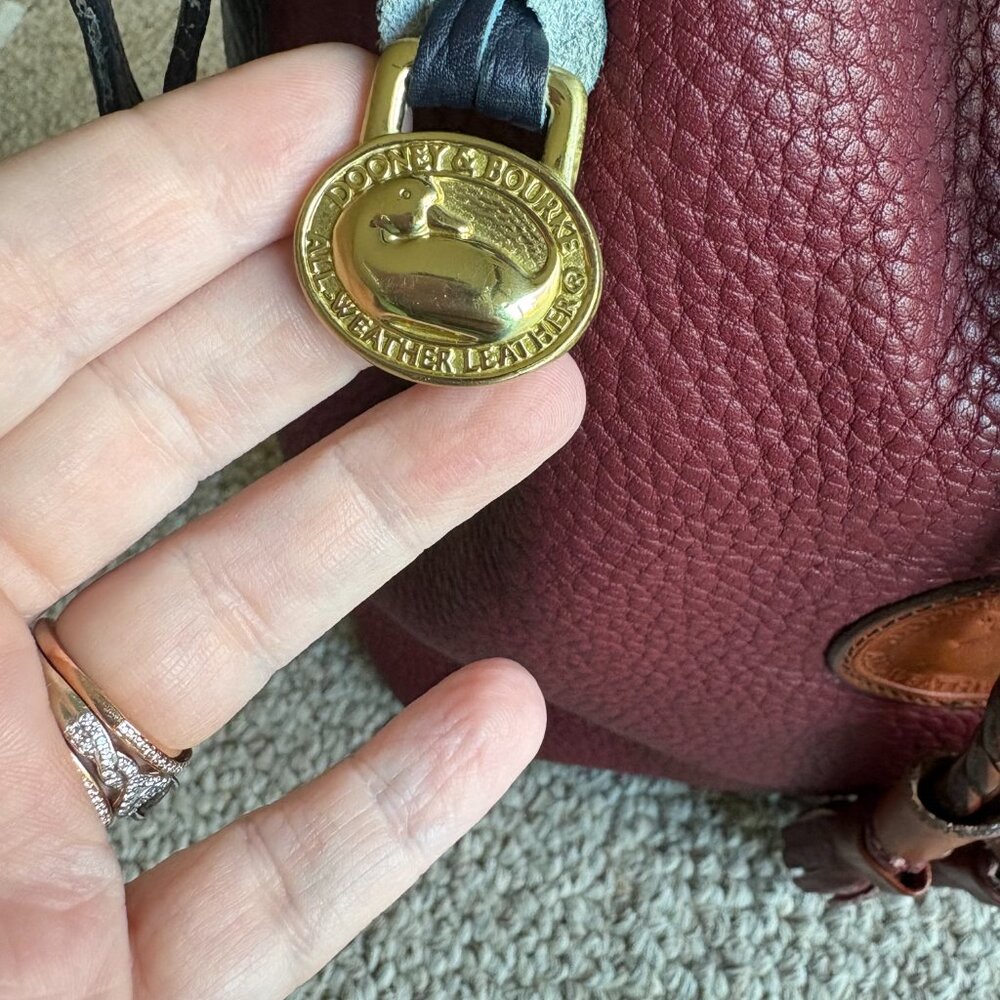 Vintage Dooney & Bourke Rainbow Teton Bucket Bag AWL Tri Color EUC - Picture 5 of 12